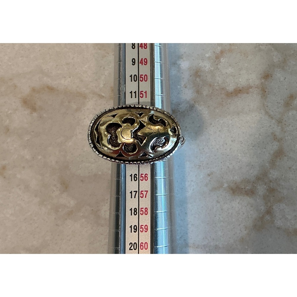 John Hardy 925 Sterling Silver 18K Gold 925 Silver Oval Ring Size 6.5 - Picture 5 of 10